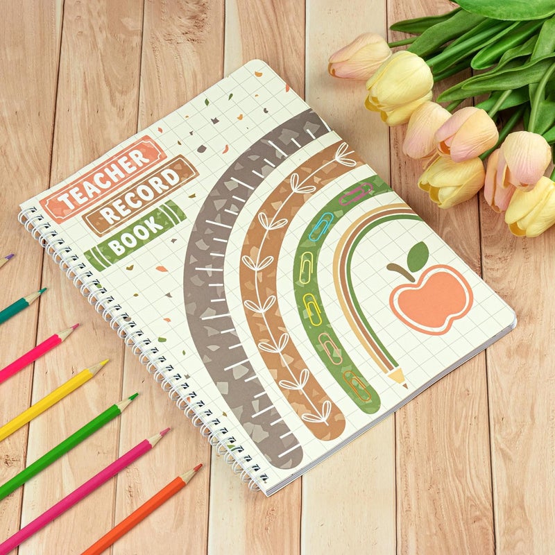 INKNOTE 120 Pages Teacher record book 11 x 8.27inch Teacher grade book Spiral bound Lesson planner Attendance book for School Classroom Office Supplies,Double Sided Printing - Image 4